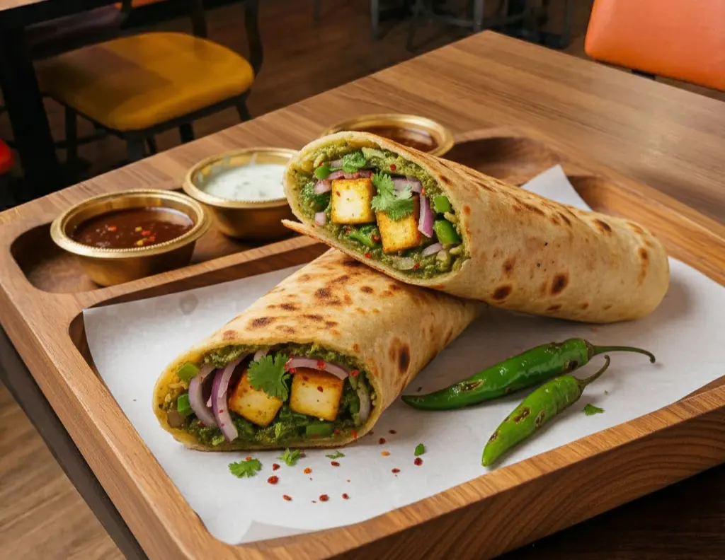 Paneer Kathi Roll at Vivaan's Yummies Calgary - Traditional Indian Wrap
